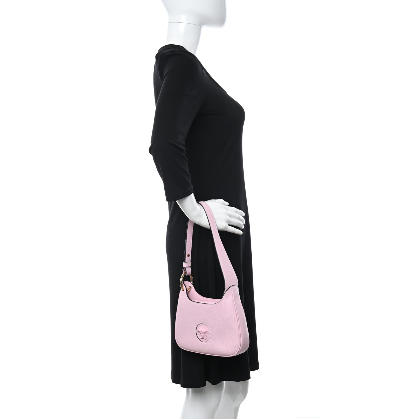 Calfskin La Medusa Small Hobo Crossbody Pink