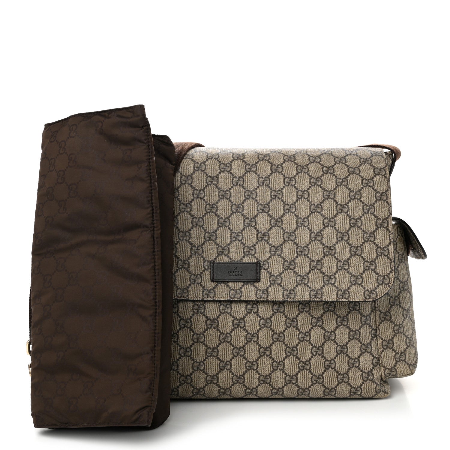Gucci GG Plus Monogram Messenger Diaper Bag Dark Brown 3 of 12