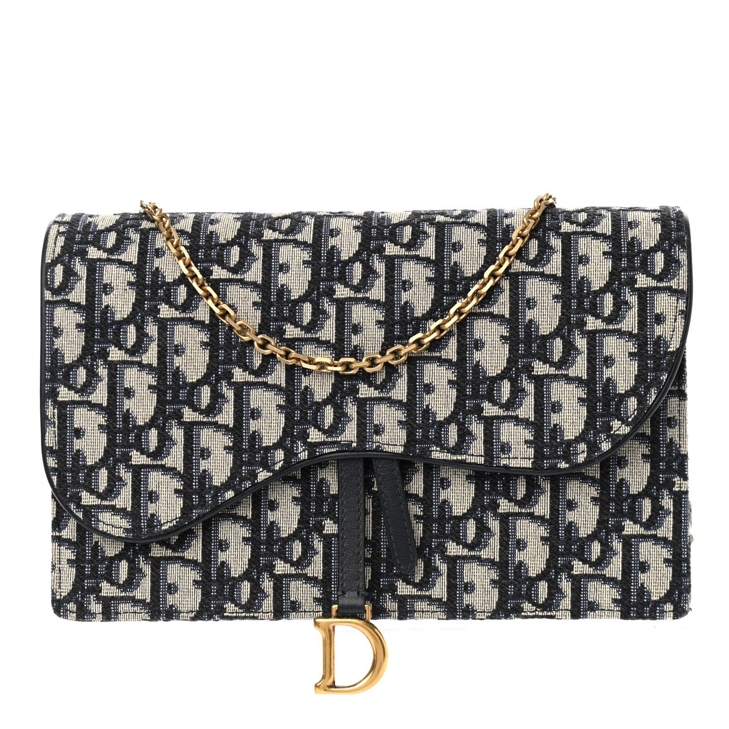 Oblique Saddle Chain Pouch Blue