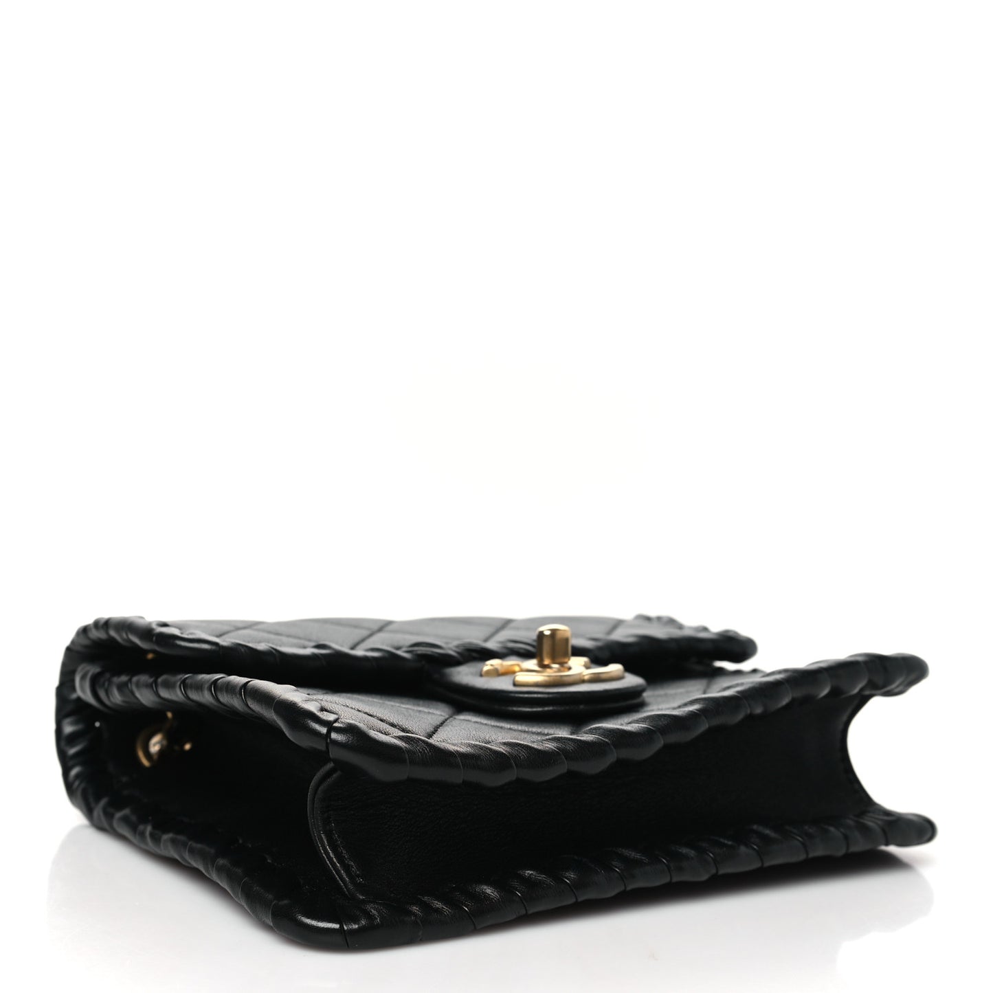 Calfskin Braided Mini My Own Frame Flap Black
