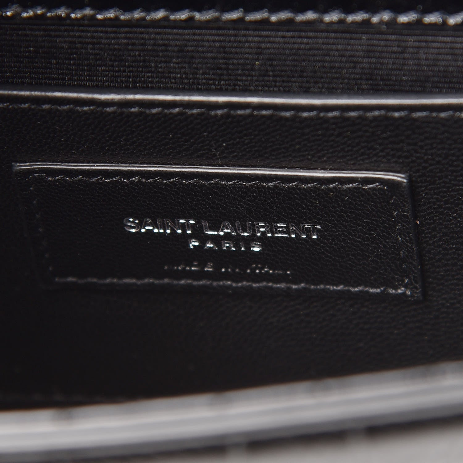 Saint Laurent Calfskin Crocodile Embossed Small Classic Monogram Kate Tassel Satchel Black 6 of 9