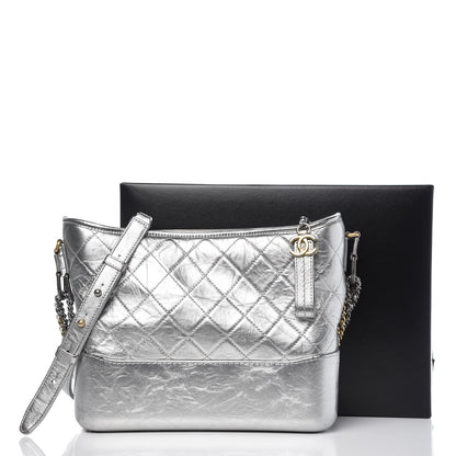Chanel Metallic Aged Calfskin Quilted Medium Gabrielle Silver 13 of 13