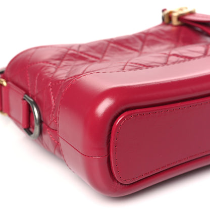 Chanel Aged Calfskin Quilted Small Gabrielle Hobo Dark Fuchsia 9 of 10
