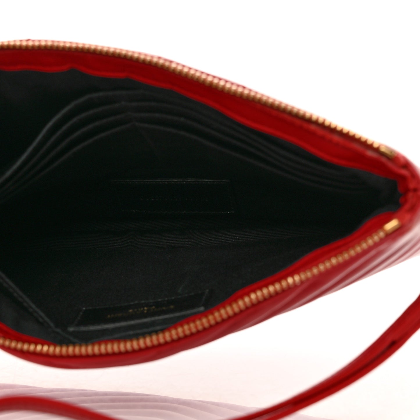 Calfskin Matelasse Chevron Monogram A5 Wristlet Bandana Red