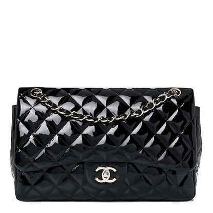 Chanel Patent Quilted Jumbo Double Flap Black 1 of 16