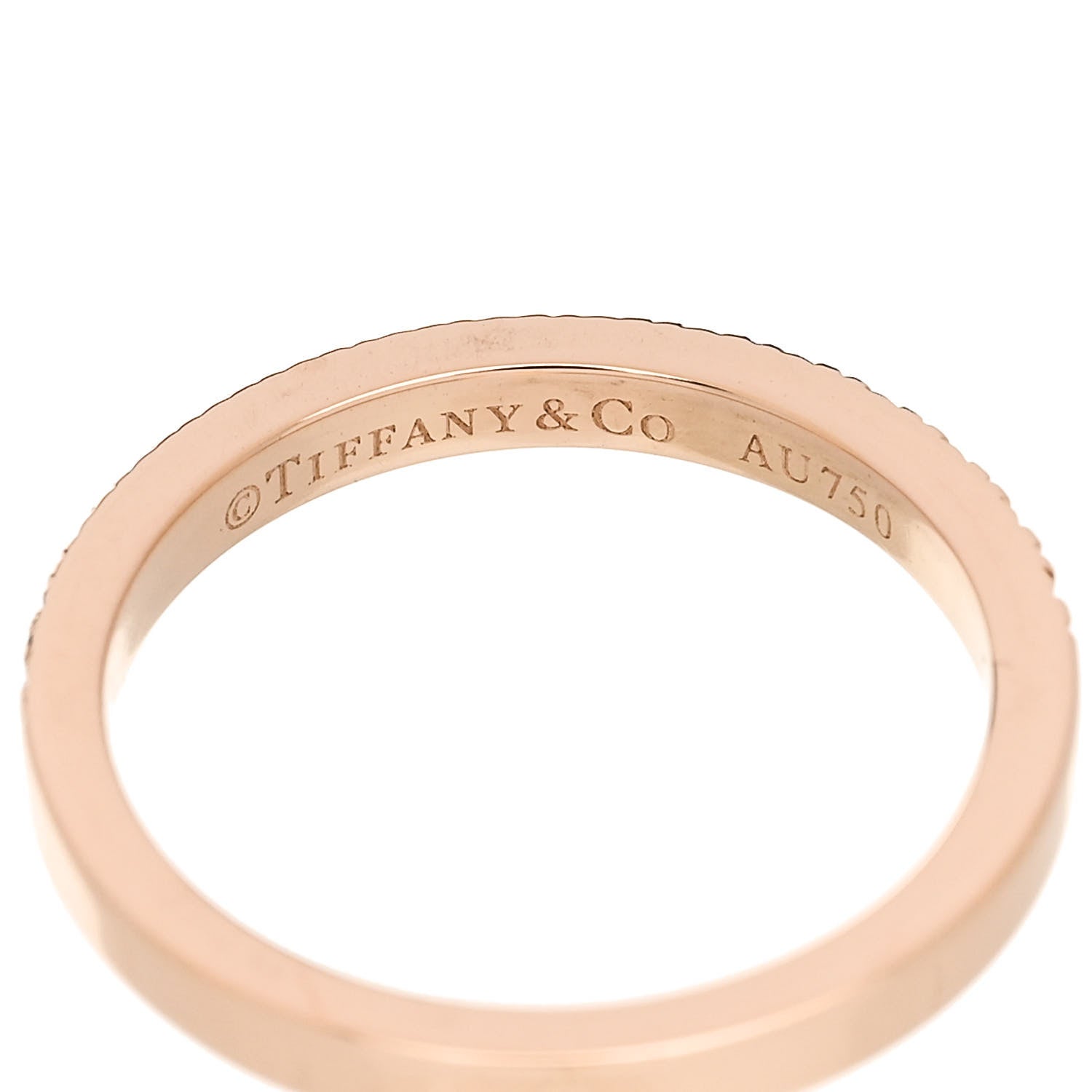 Tiffany 18K Rose Gold Diamond Soleste Half Eternity Band Ring 46