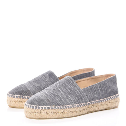 Chanel Striated Suede Espadrilles 37 Dark Grey 3 of 14