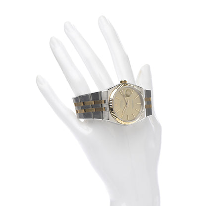 Rolex Stainless Steel 18K Yellow Gold 36mm Oysterquartz Datejust Watch Champagne 17013 2 of 5