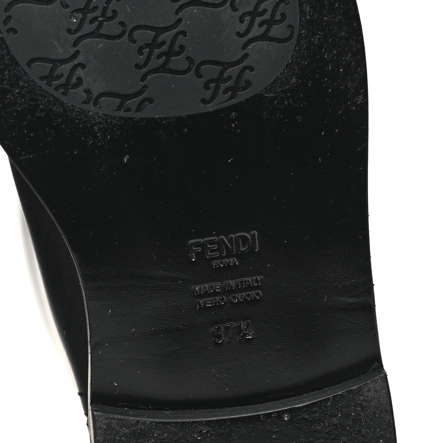 Vitello Karligraphy Embossed Tall Riding Boots 37.5 Black