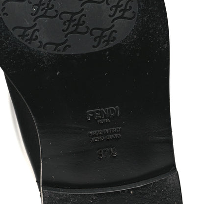 Fendi Vitello Karligraphy Embossed Tall Riding Boots 37.5 Black 6 of 8