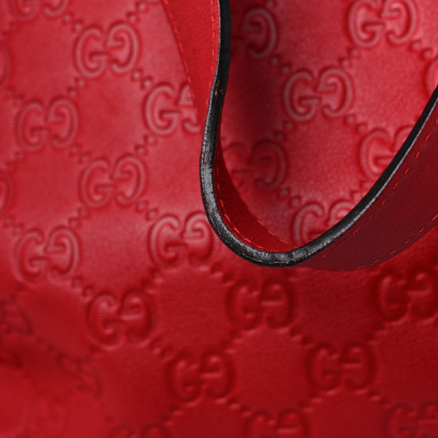 Gucci Guccissima Medium Zippered Shopping Tote Red 19 of 23
