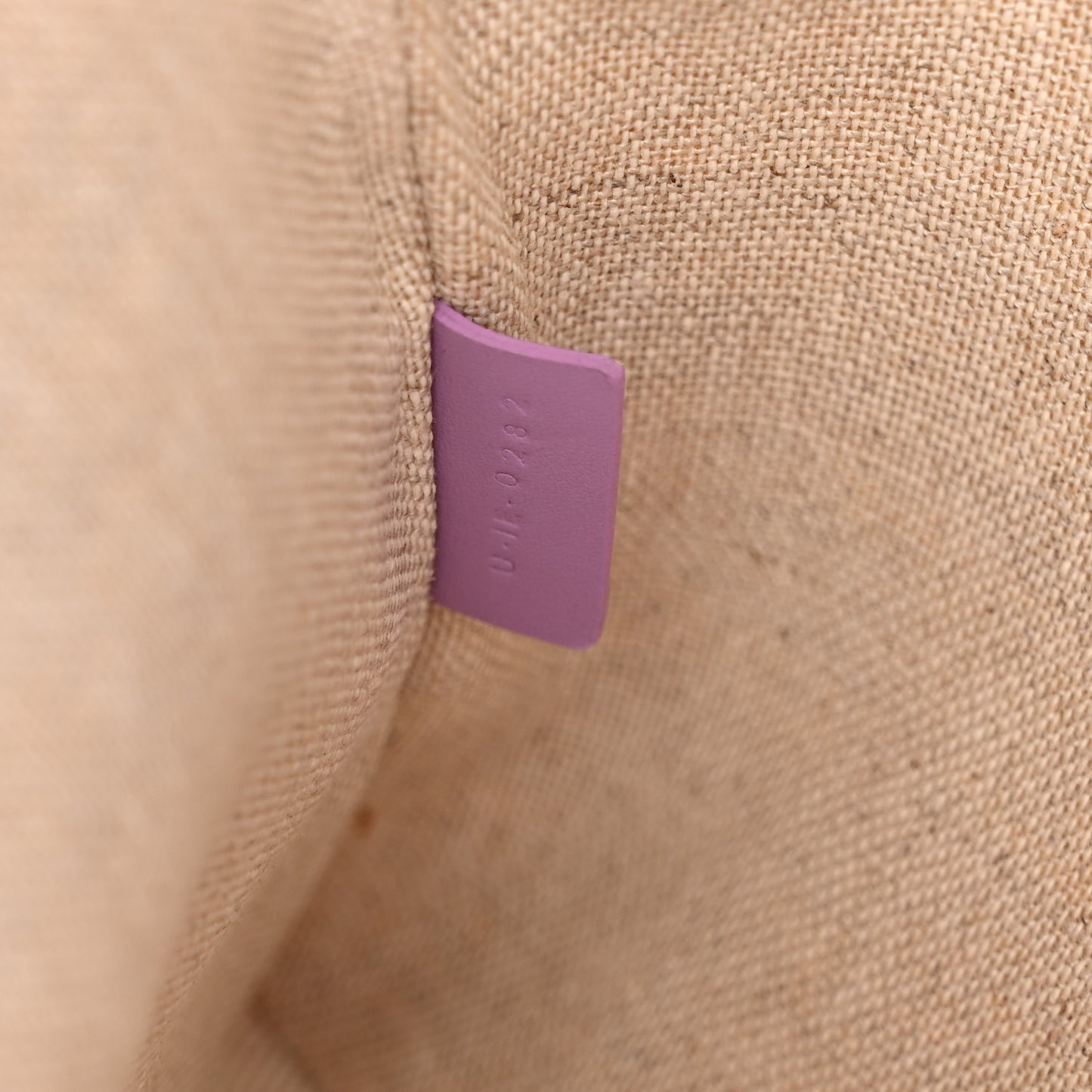 Jacquard Calfskin Small Pouch Beige Purple