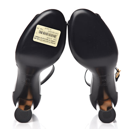 Hermes Patent Calfskin Madison 90 Sandals 37.5 Black 6 of 10