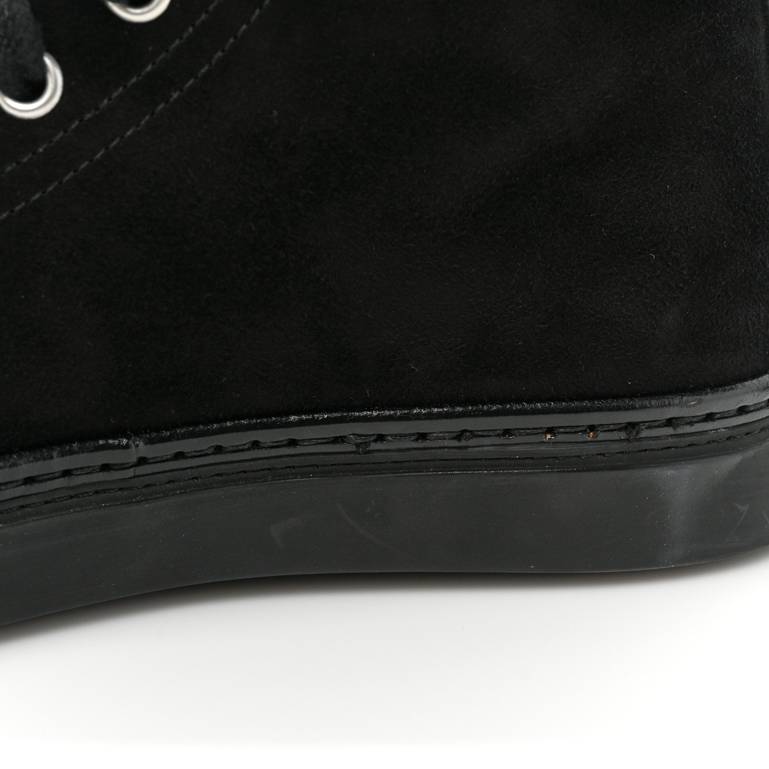 Hermes Suede Shearling Womens Jimmy High Top Sneakers 35 Black 11 of 12