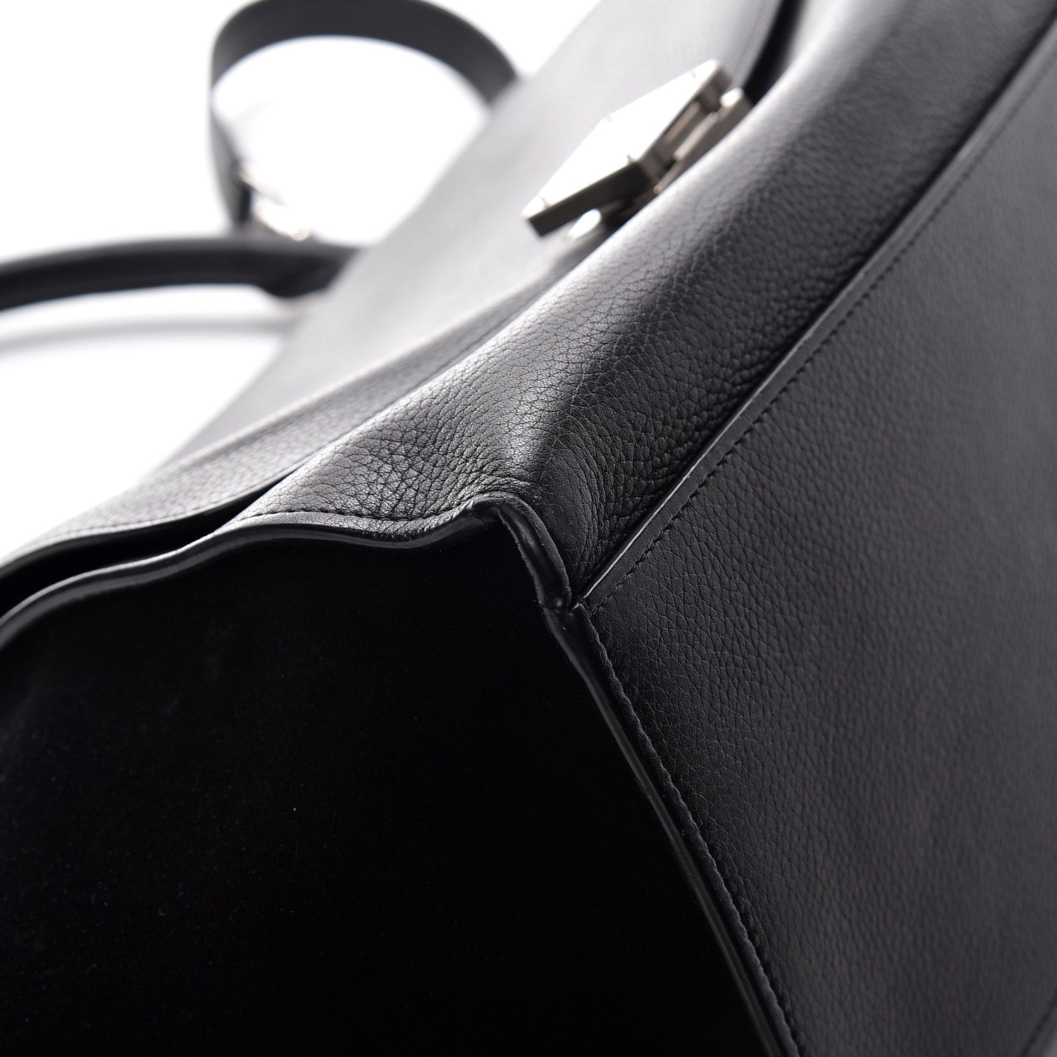 Celine Drummed Calfskin Suede Small Trapeze Black 19 of 19