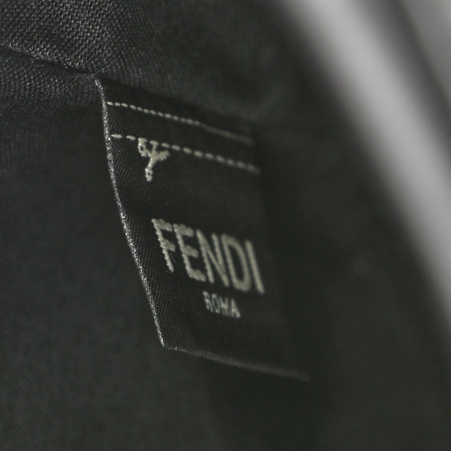 Fendi Glazed Fabric Vitello Century F is Fendi FF 1974 Stamp Patch Camera Case Mogano Panna Black 8 of 11