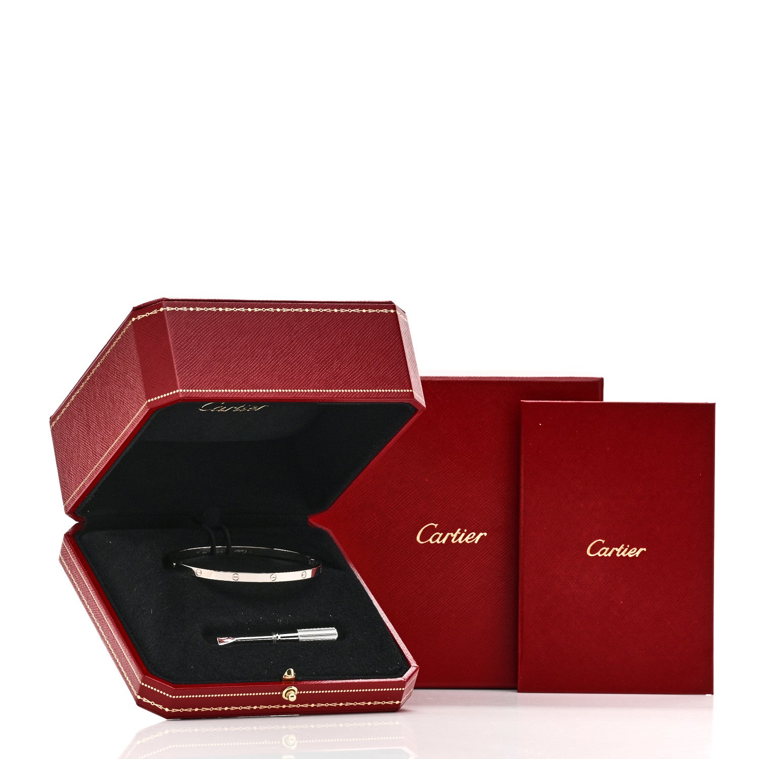 Cartier 18K White Gold Small LOVE Bracelet 18 8 of 8
