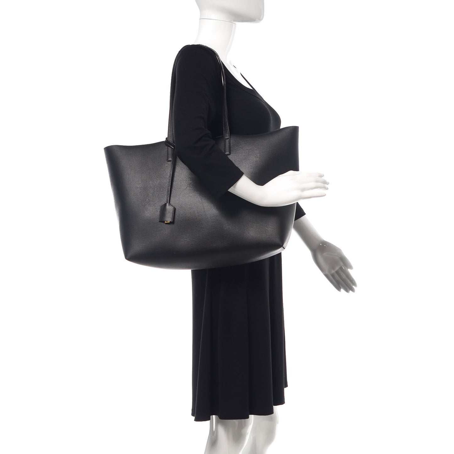 Calfskin Large Shopping Tote Black