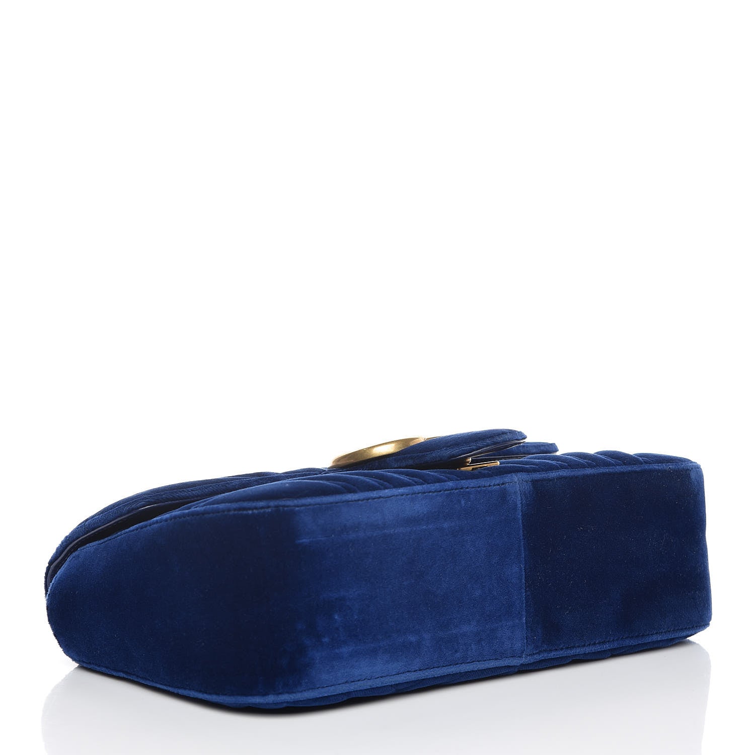 Gucci Velvet Matelasse Small GG Marmont Shoulder Bag Cobalt Blue 4 of 9