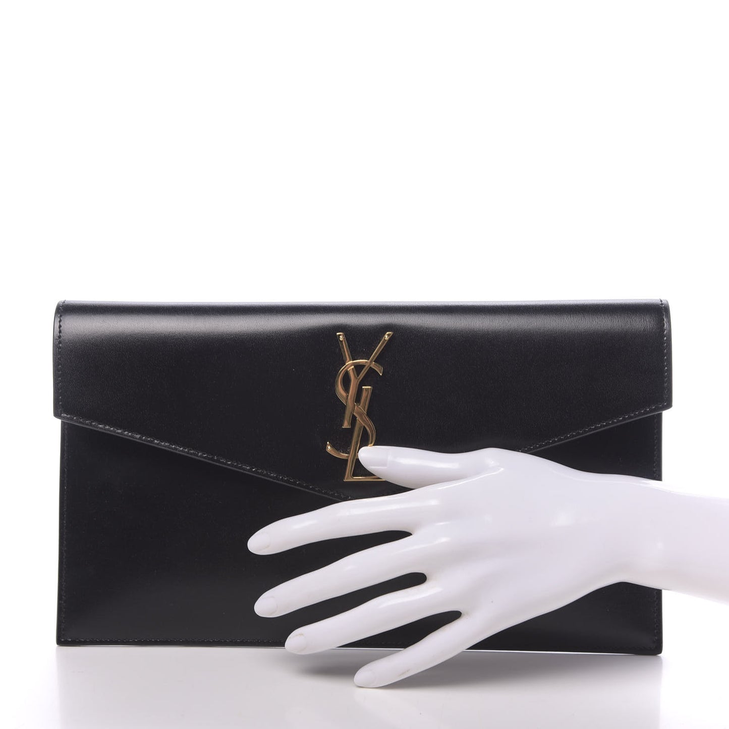 Smooth Shiny Calfskin Monogram Uptown Pouch Black
