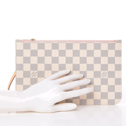 Louis Vuitton Damier Azur Neverfull MM GM Pochette Rose Ballerine 2 of 8