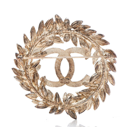 Chanel Crystal CC Sheath of Wheat Brooch Gold 3 of 5