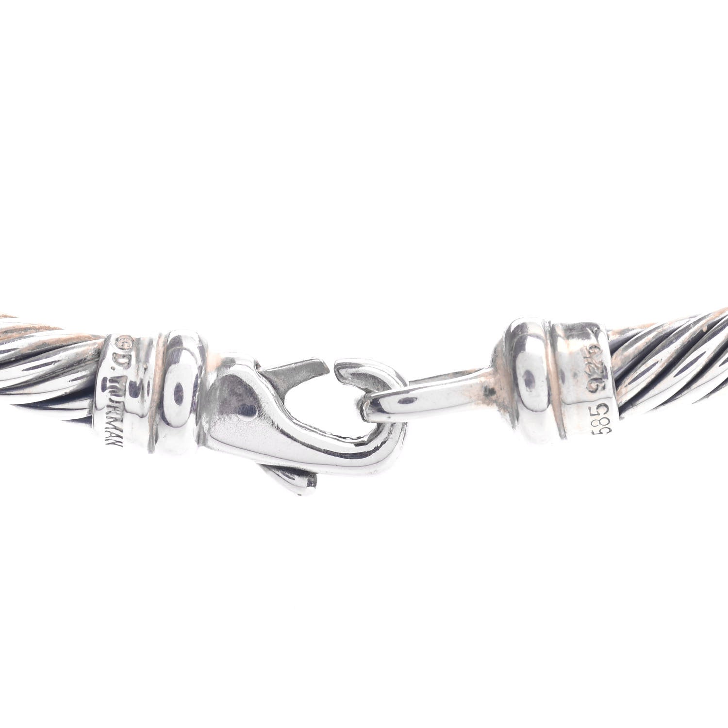 David Yurman Sterling Silver 14K Yellow Gold Metro Cable Necklace 3 of 4