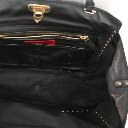 Valentino Garavani Vitello Medium Rockstud Tote Black 10 of 12