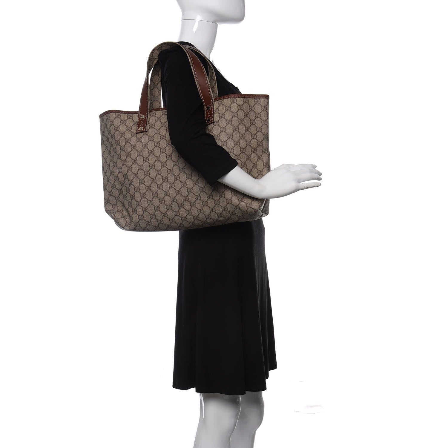 Gucci GG Plus Monogram Medium Signature Web Loop Tote Brown 2 of 10