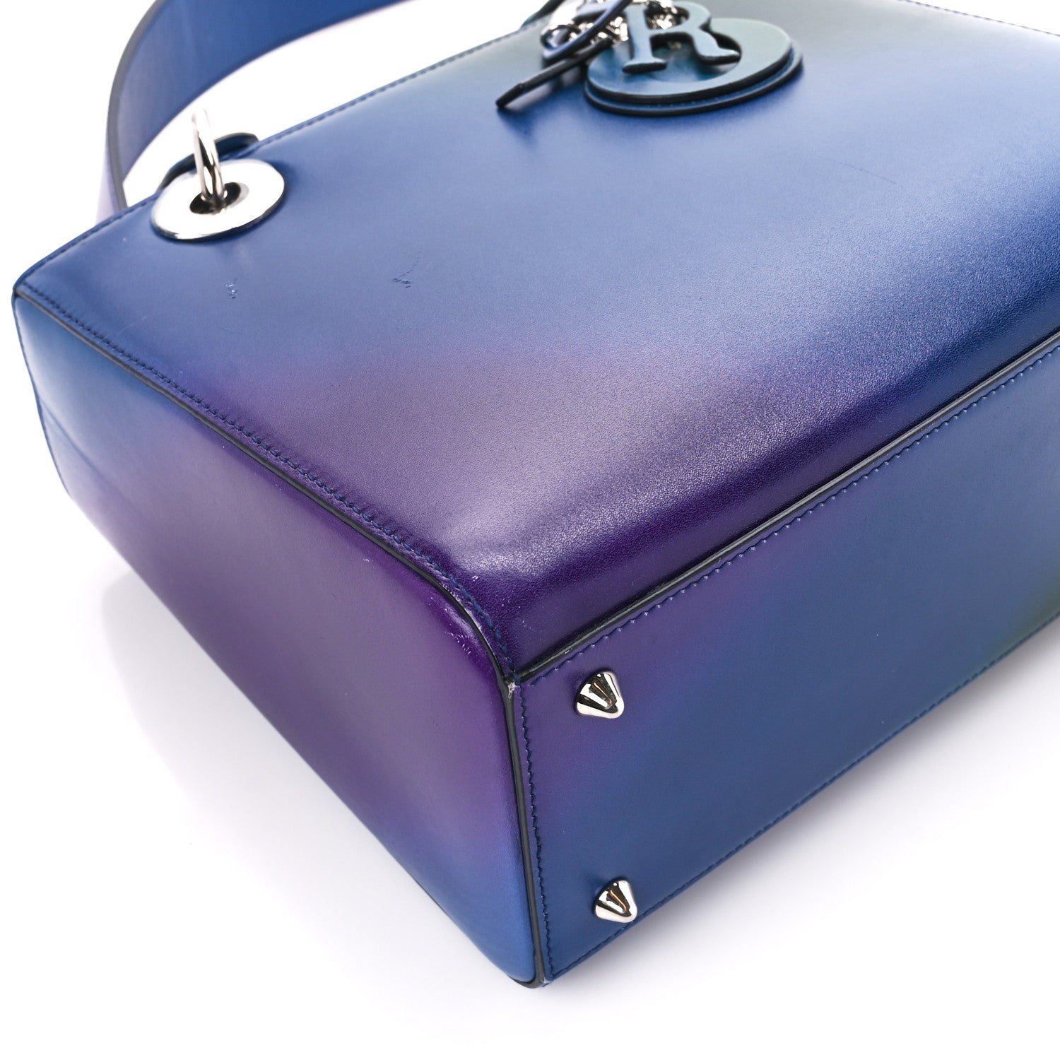 Christian Dior Box Calfskin Gradient Medium Lady Dior Purple Blue Green 11 of 20