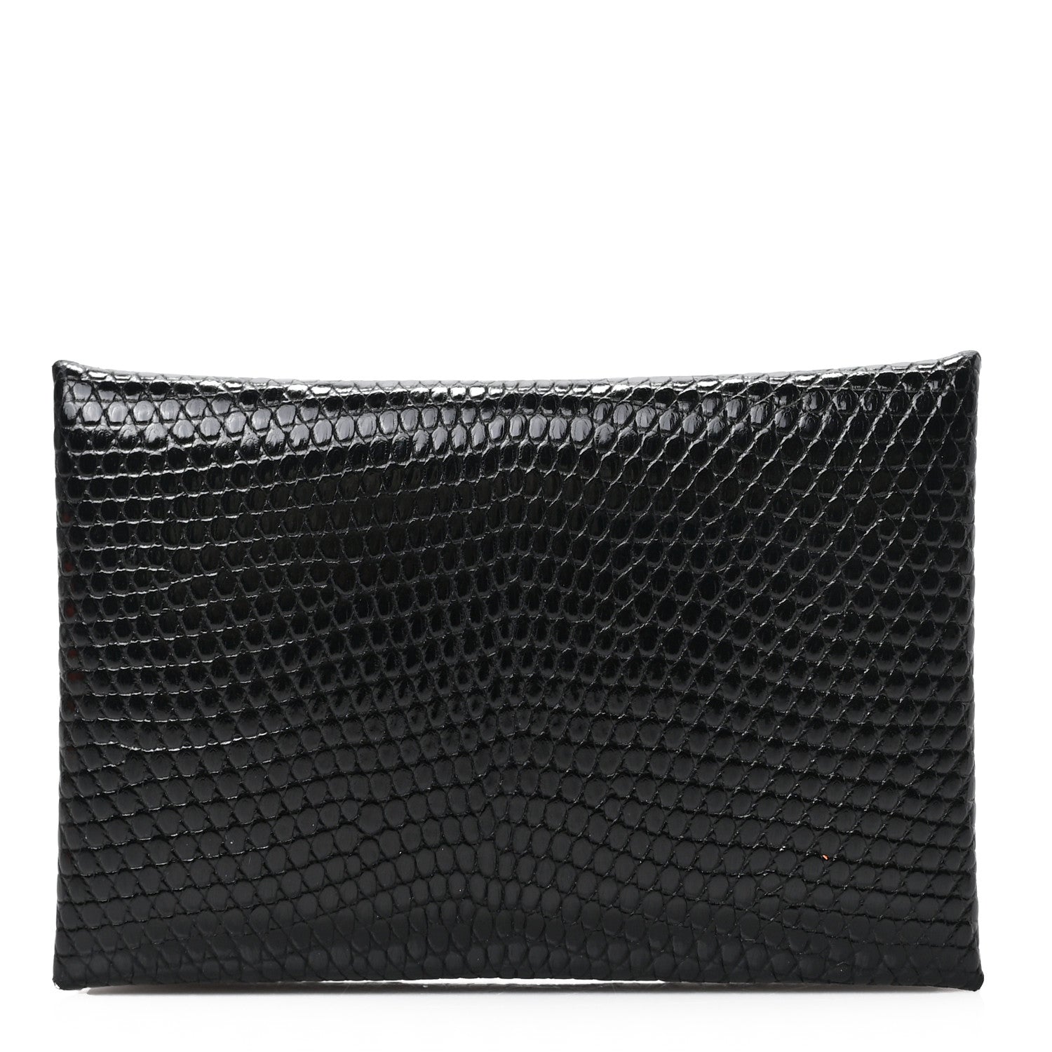 Hermes Lizard Calvi Card Case Black 1 of 6