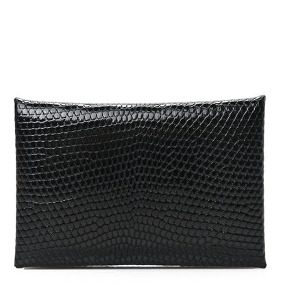 Hermes Lizard Calvi Card Case Black 1 of 6
