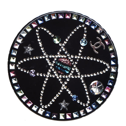 Chanel Glittered Resin Strass Brooch Black Pink 1 of 5