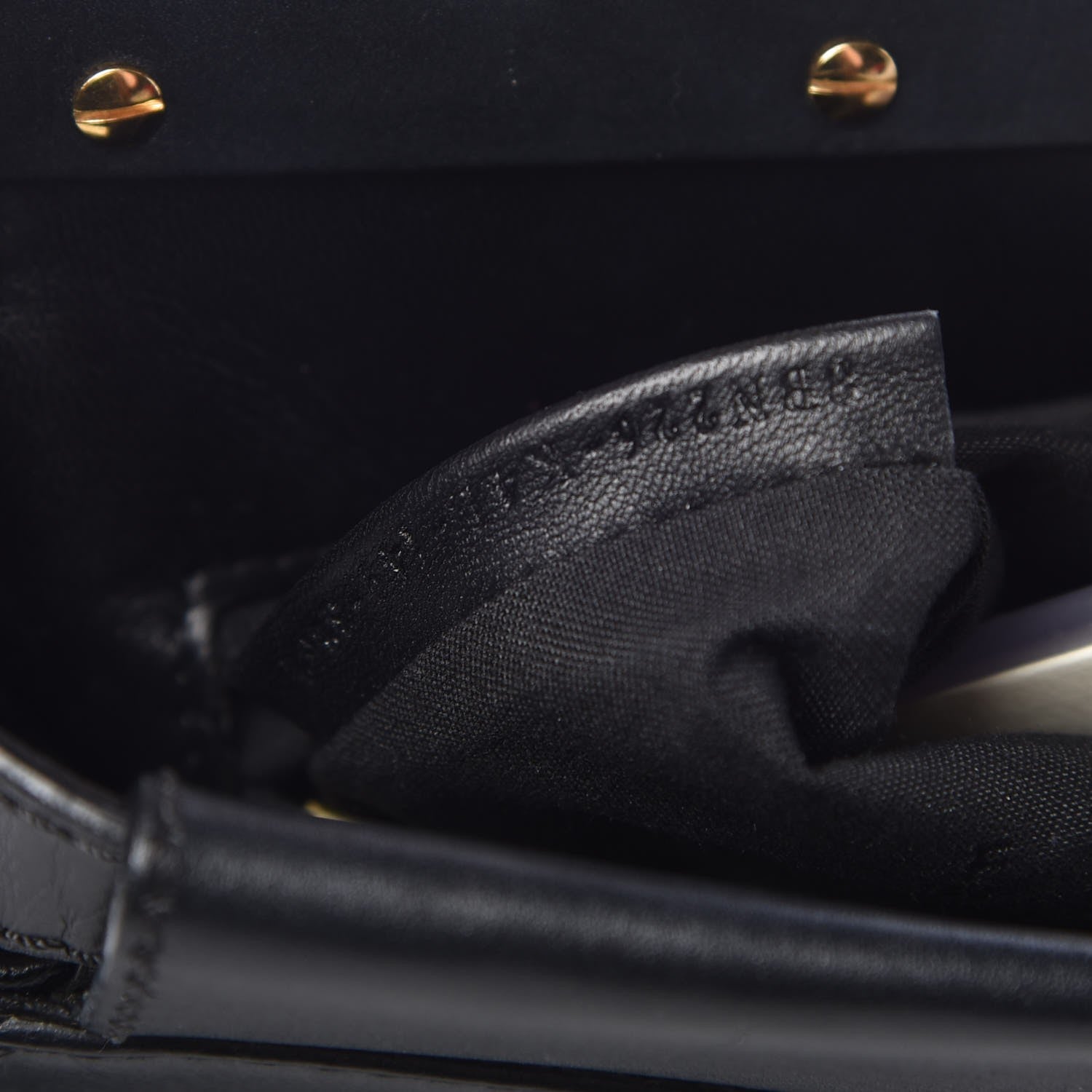 Fendi Vitello Morgan Shiny Nappa Medium Peekaboo Iconic Satchel Black 9 of 12