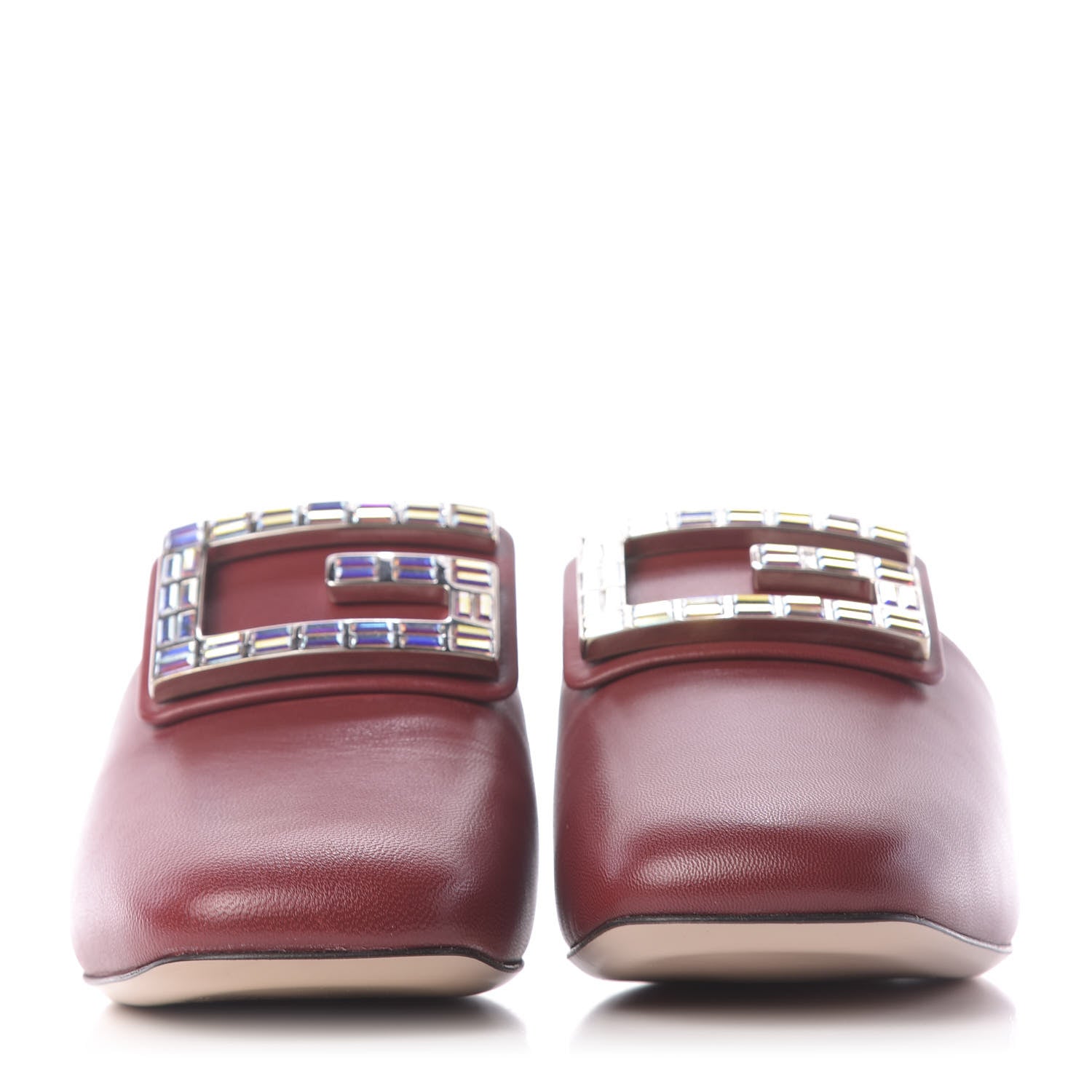 Gucci Malaga Kid Crystal Square G Madelyn Mules 37.5 Romantic Cerise 2 of 12
