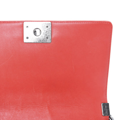 Chanel Calfskin Quilted Double Stitch Medium Boy Flap Red 11 of 12