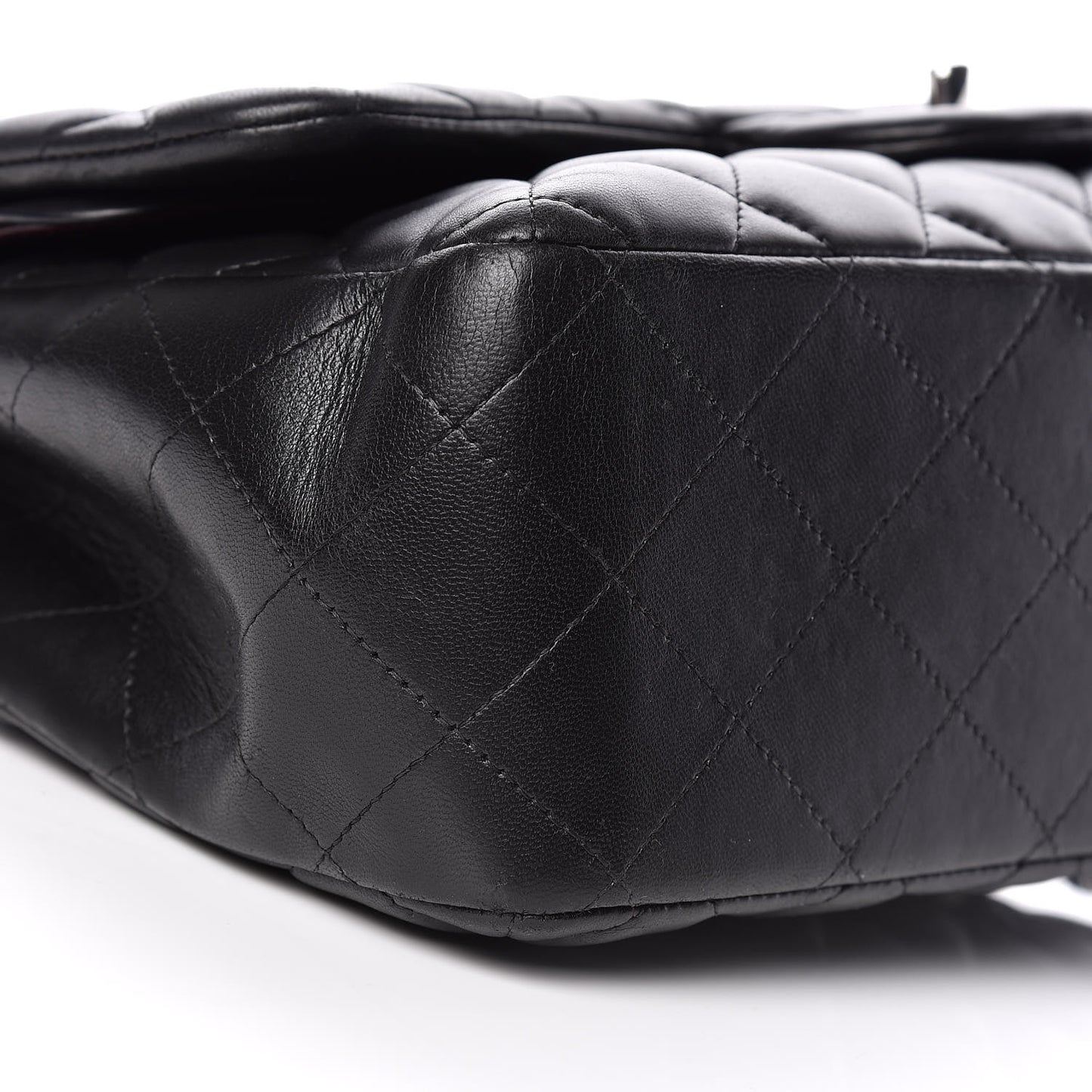 Lambskin Quilted Jumbo Double Flap Black