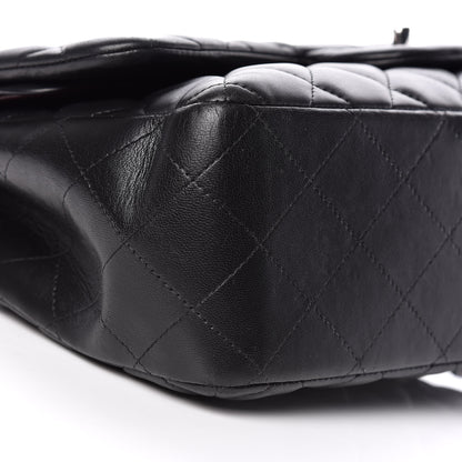 Chanel Lambskin Quilted Jumbo Double Flap Black 12 of 13