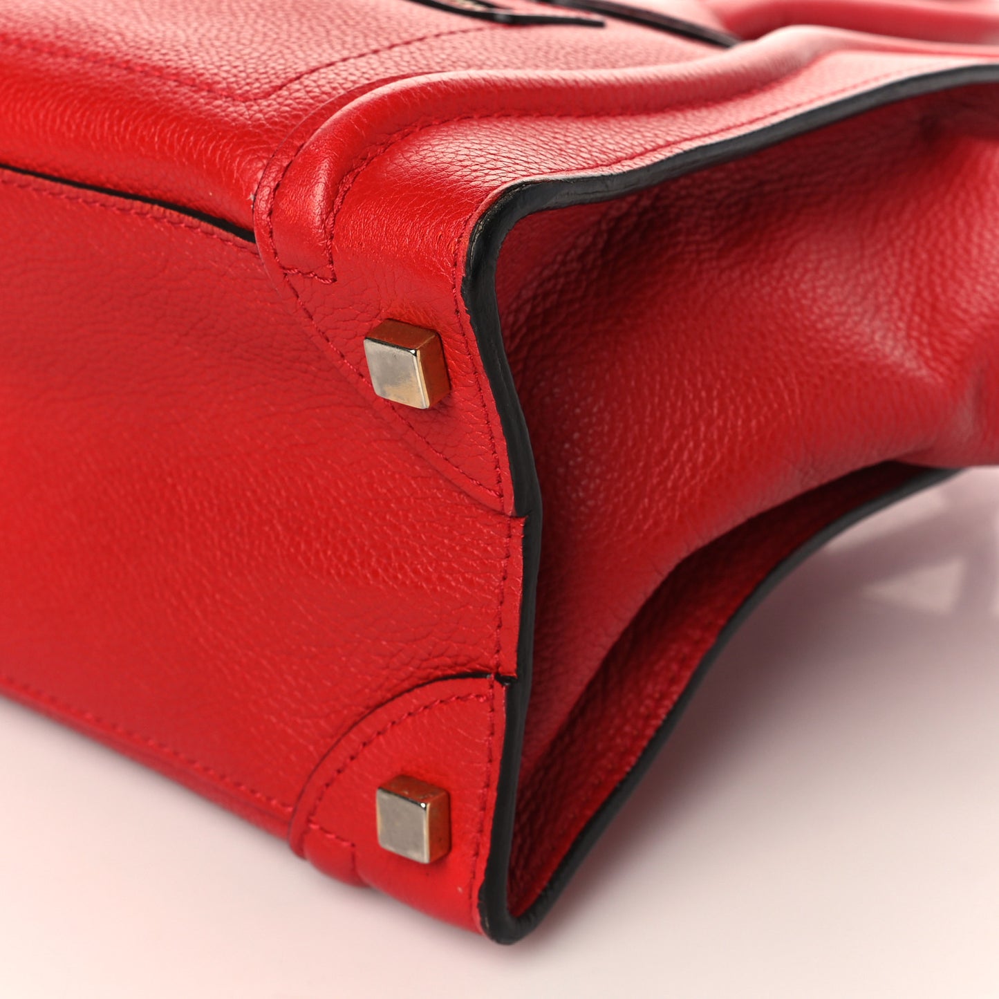 Drummed Calfskin Micro Luggage Red