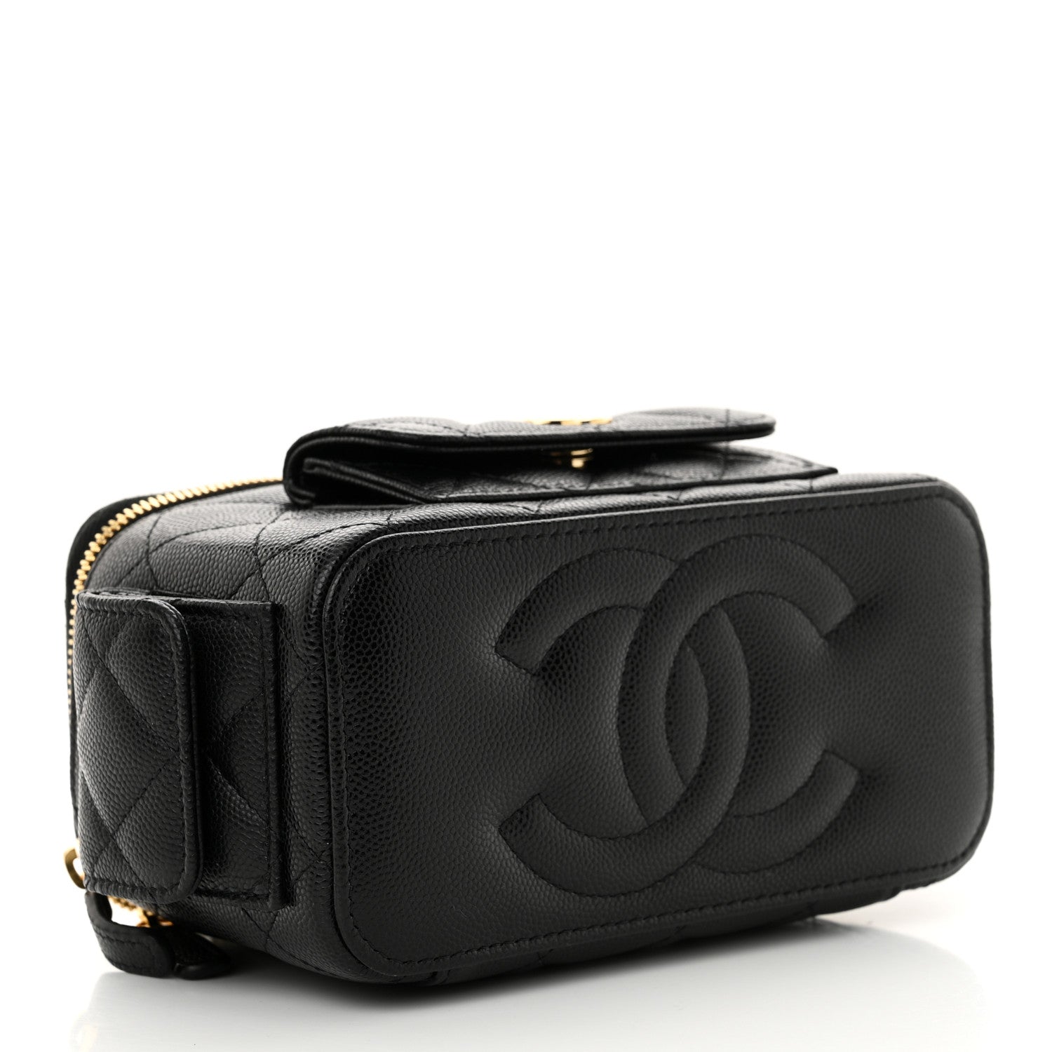 Chanel Caviar Quilted Polly Pocket East West Top Vanity With Chain Black 4 of 11