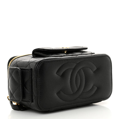Chanel Caviar Quilted Polly Pocket East West Top Vanity With Chain Black 4 of 11