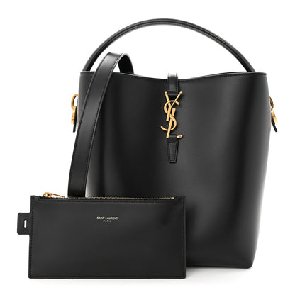 Saint Laurent Shiny Calfskin Le 37 Bucket Bag Black 1 of 11