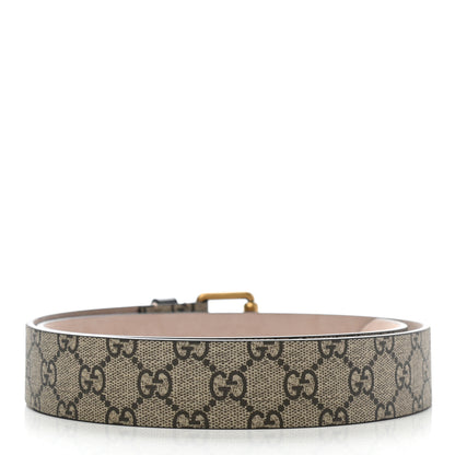 Gucci GG Supreme Monogram Selleria Calfskin Tiger 35mm Belt 95 38 Beige Ebony Multicolor Cocoa 2 of 6