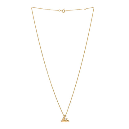 Louis Vuitton 18K Yellow Gold Diamond Small LV Volt One Pendant Necklace 2 of 4