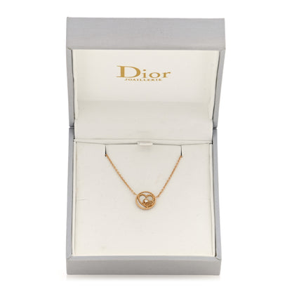 Christian Dior 18K Yellow Gold Diamond Mother of Pearl Rose Des Vents Heart Necklace 5 of 5