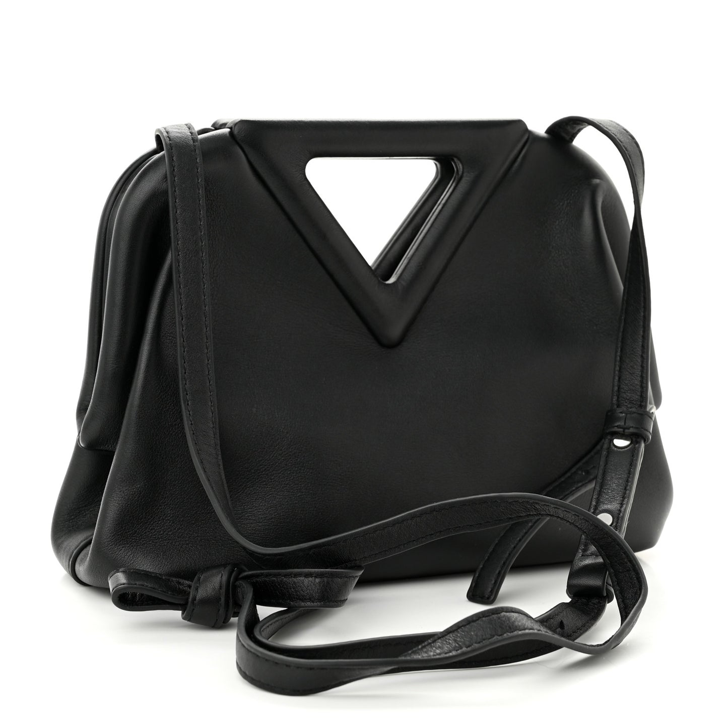 Calfskin Small The Point Triangle Bag Black