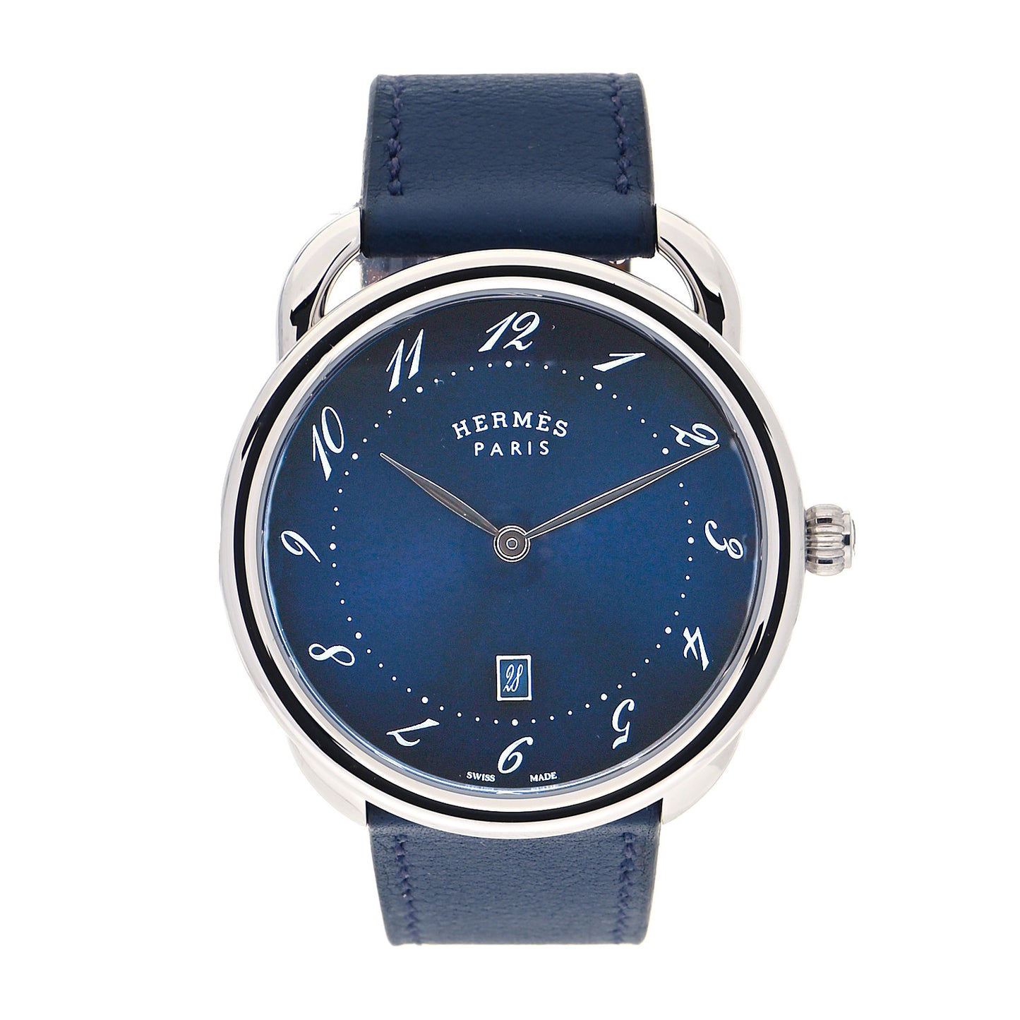 Stainless Steel Swift 40mm Arceau Quartz Watch Blue Abysse