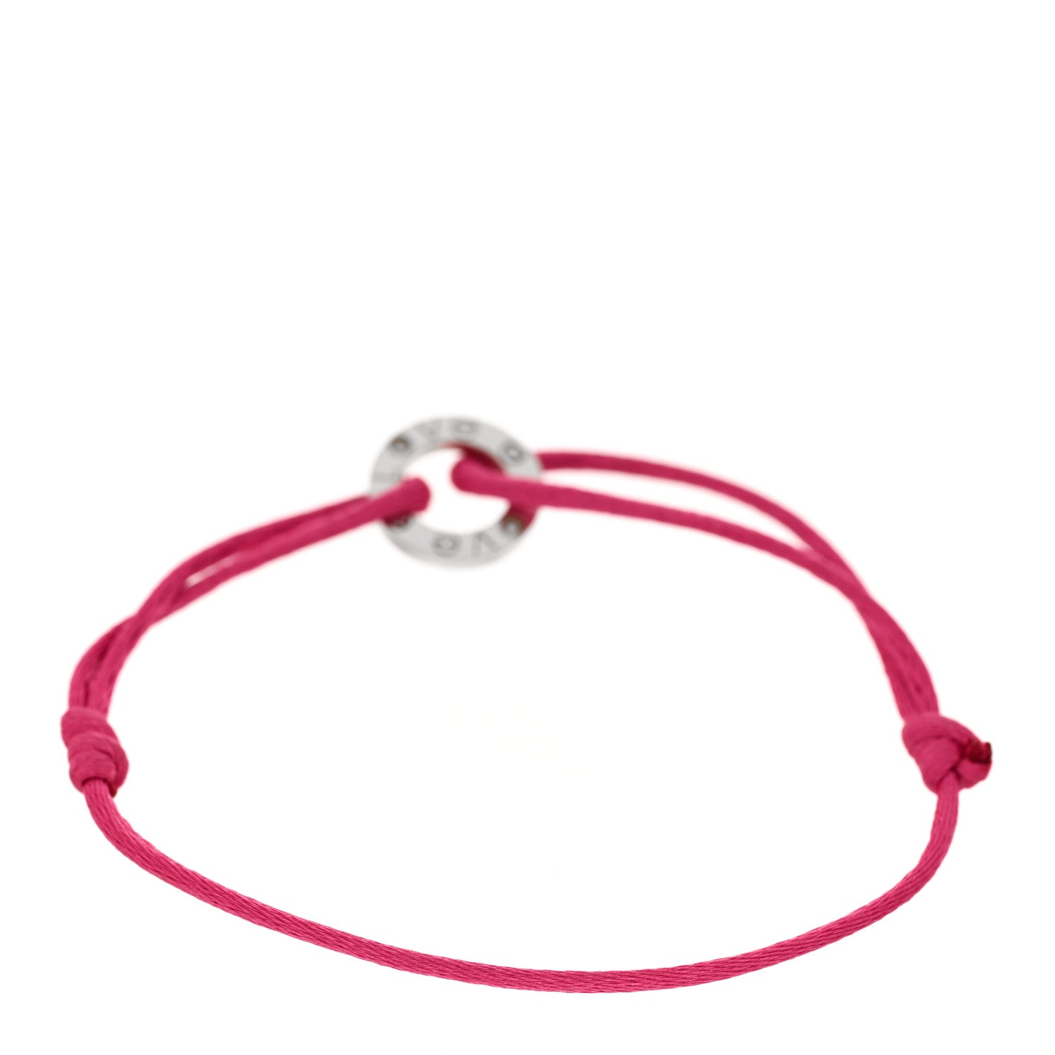 Cartier 18K White Gold Diamond LOVE Adjustable Cord Bracelet Pink 2 of 4