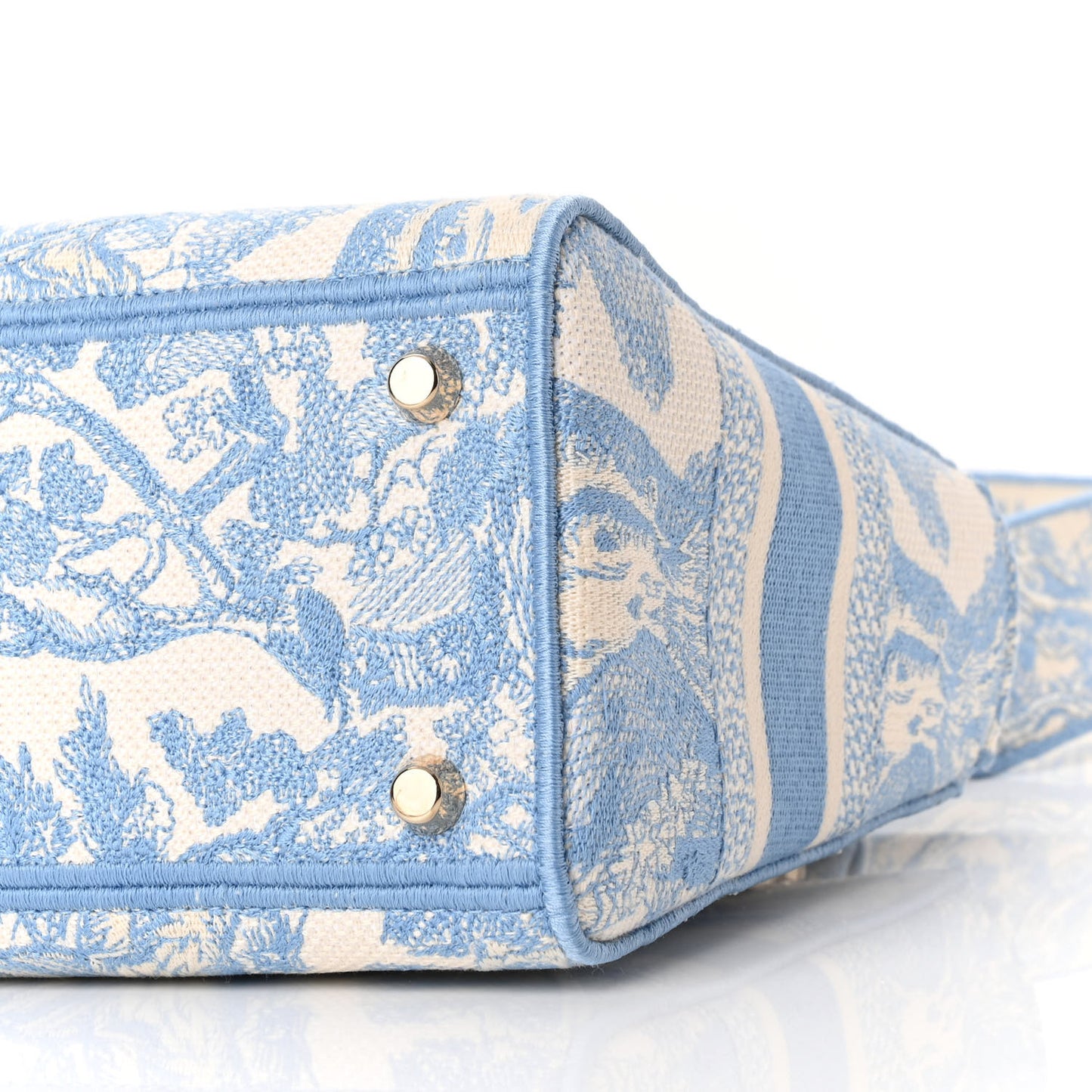 Canvas Toile De Jouy Embroidered Medium Lady D-Lite Blue