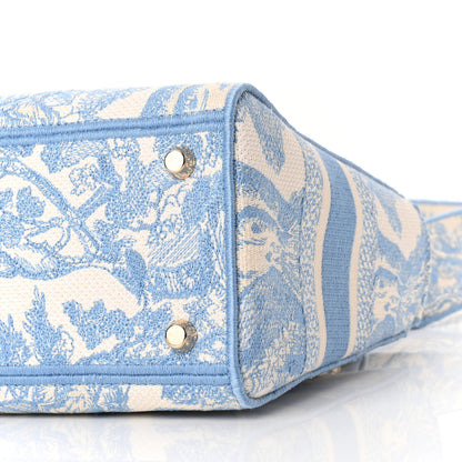 Christian Dior Canvas Toile De Jouy Embroidered Medium Lady D-Lite Blue 9 of 9